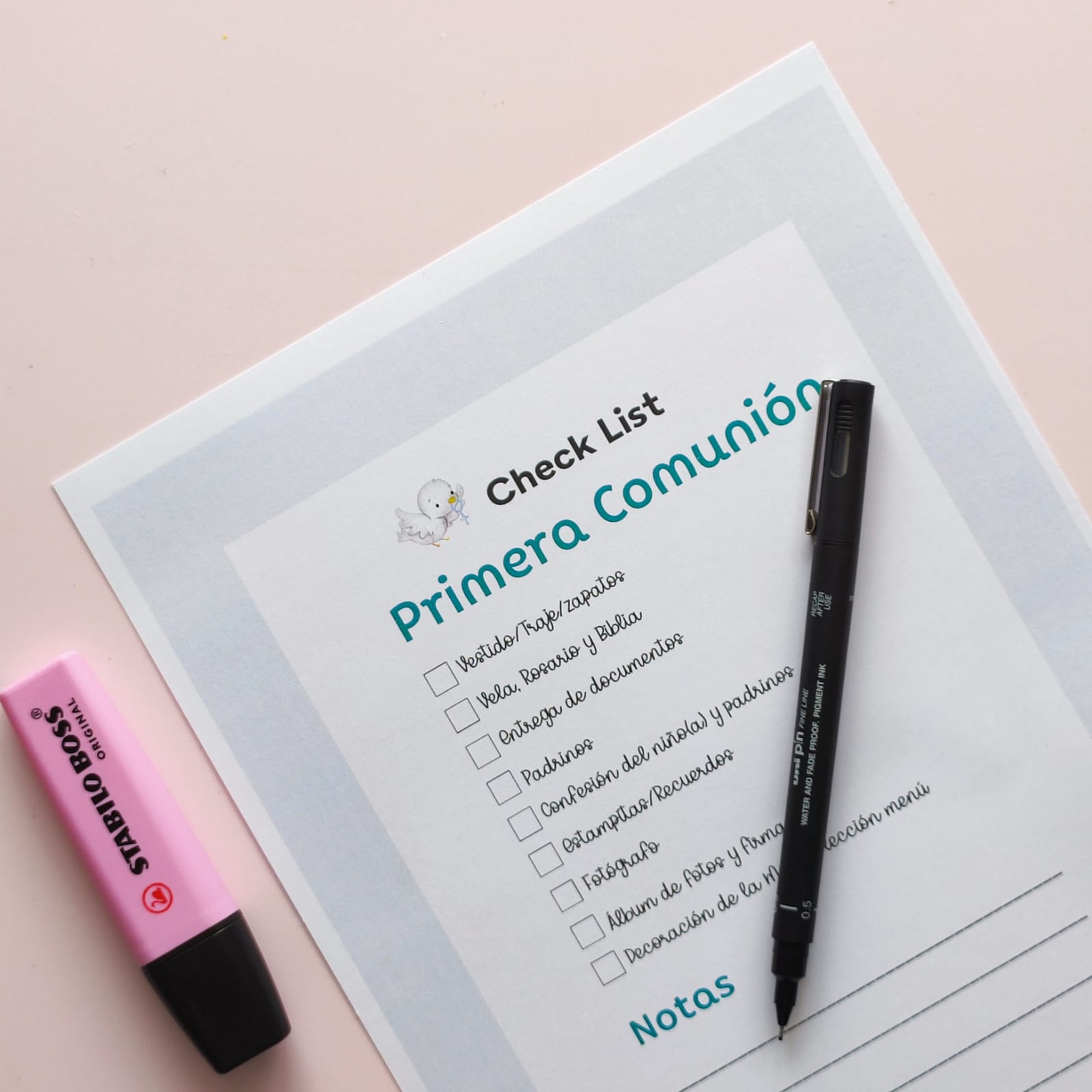 check list para primera comunion